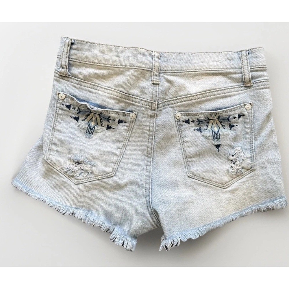Y2K Western Women Shorts Cut Off Frayed Denim Embroidery Small Festivals Summer